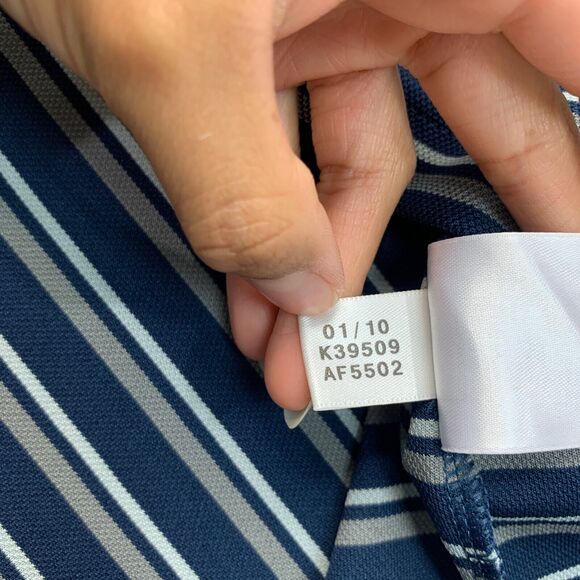 Reebok Golf Shirt Mens 2XL Storm PlayDry Striped Performance Polo Droptail Hem - Picture 7 of 10